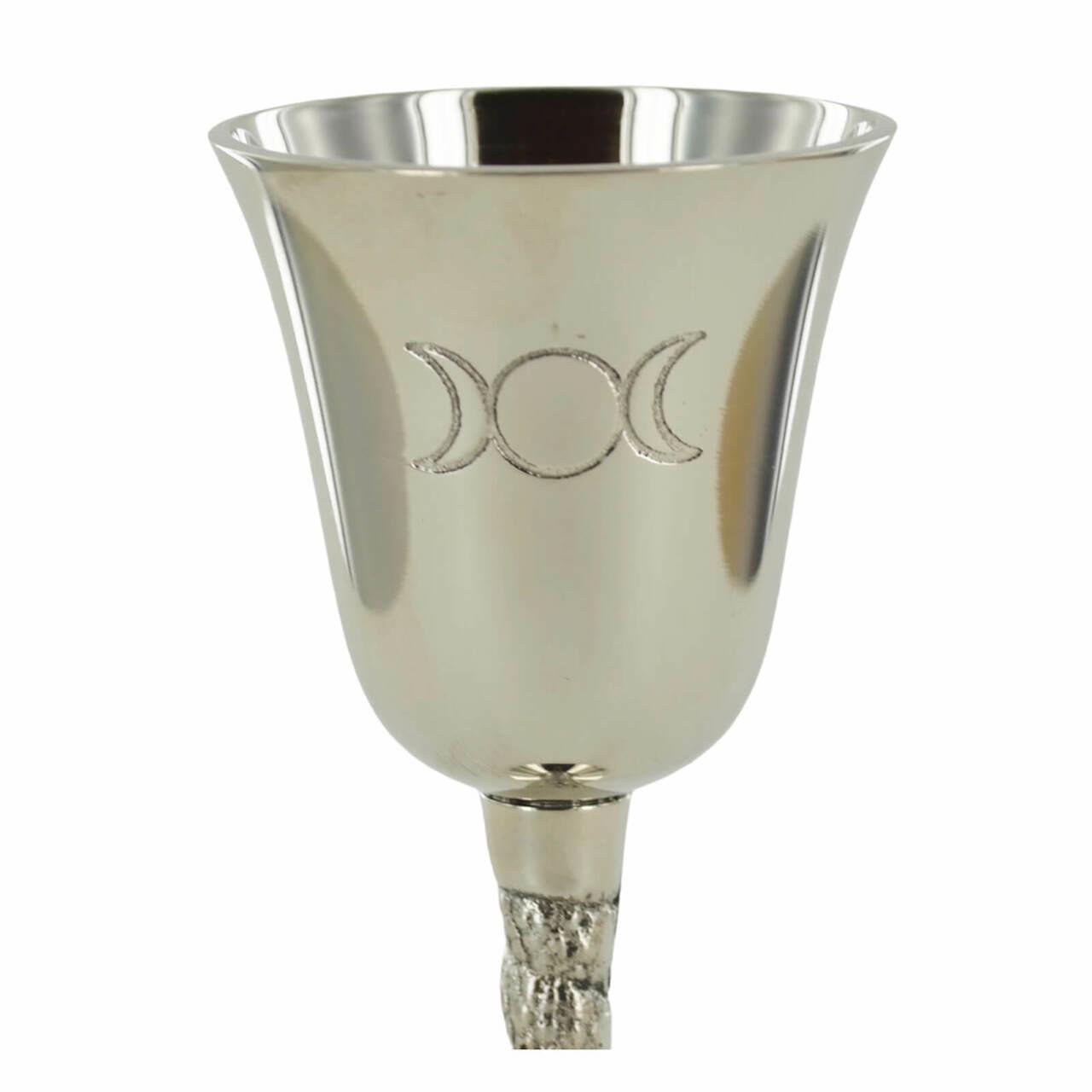 Silver Goblet with Magic Symbol Triple Moon for Neopaganism Wicca Gifts & Ritual Decor-2