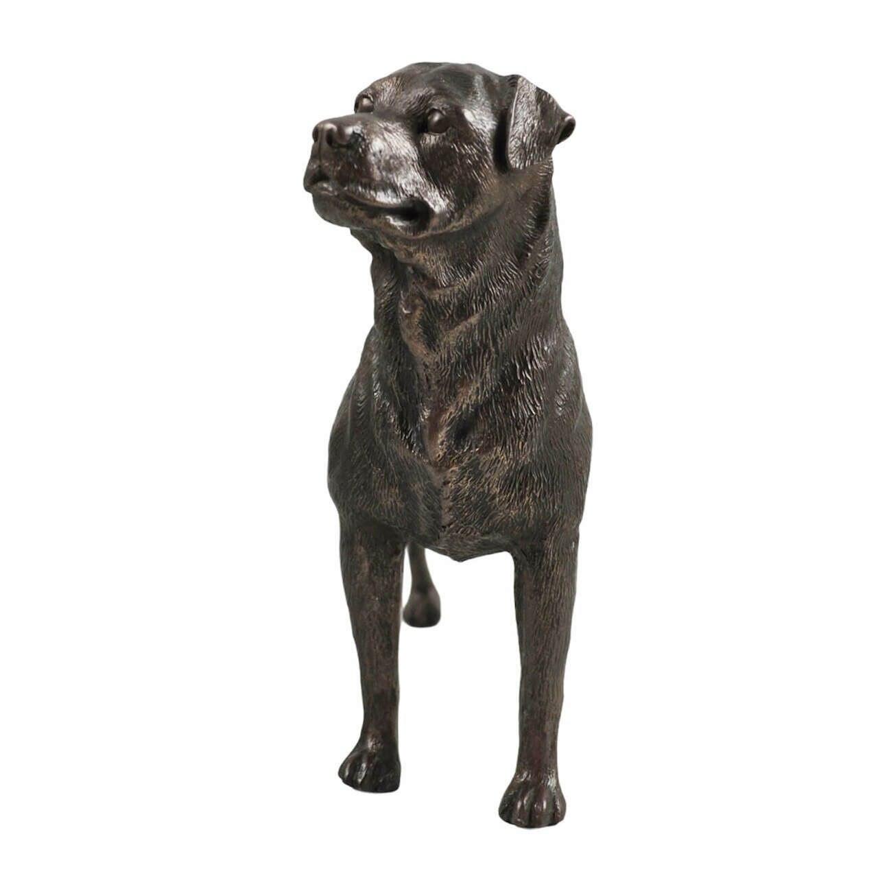 Rottweiler Dog Sculpture Cold Cast Bronze Statue Ornament Figurine-1