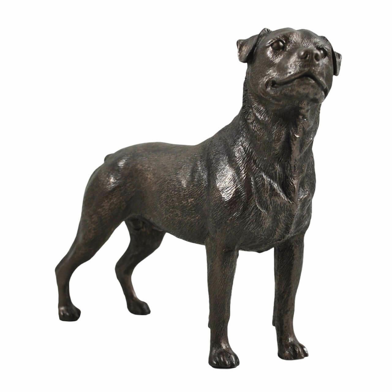 Rottweiler Dog Sculpture Cold Cast Bronze Statue Ornament Figurine-2