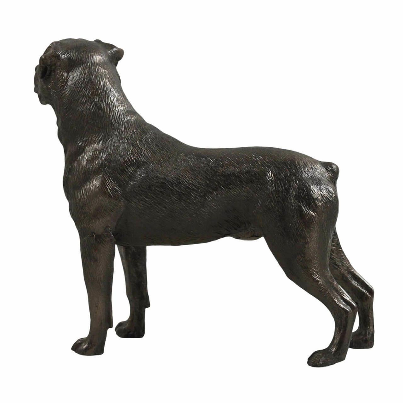Rottweiler Dog Sculpture Cold Cast Bronze Statue Ornament Figurine-4