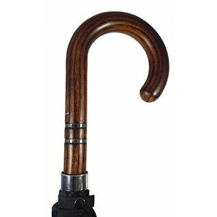 Formal Gentleman's City Country Black Umbrella with Crook Handle-2