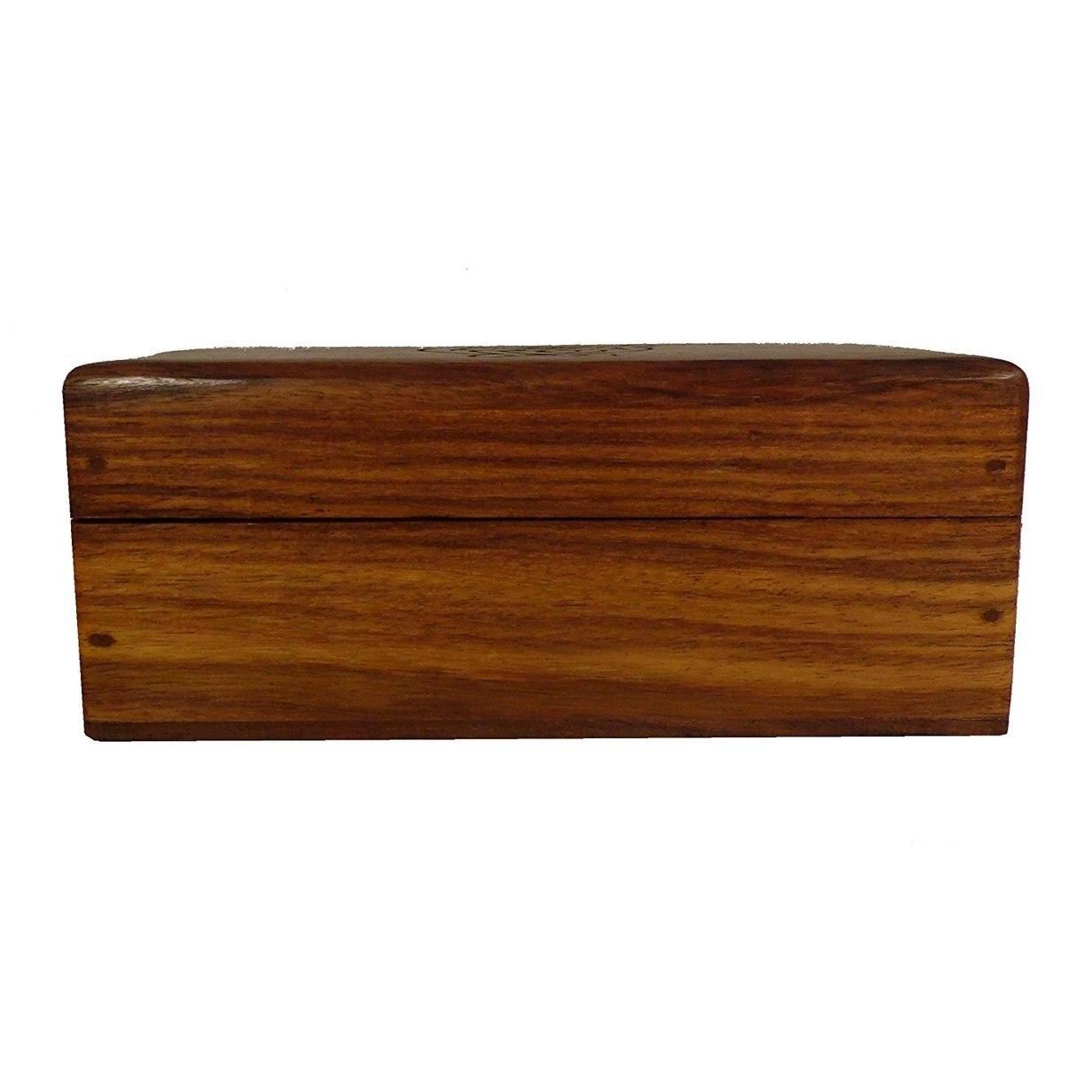 Carved Celtic Design Wooden Box- for jewellery, keepsake's tarot cards or trinkets.-0