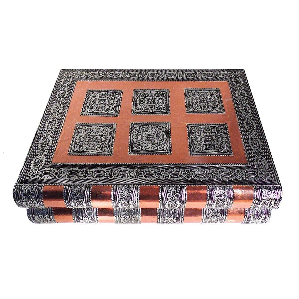 Hand Crafted White Metal and Copper Jewellery Box with Ornate Engraving-1