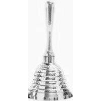 Small Altar Bell with lined design in Chrome finish for Pagan/Wiccan Rituals and Rites for Summoning God/Goddess.-0