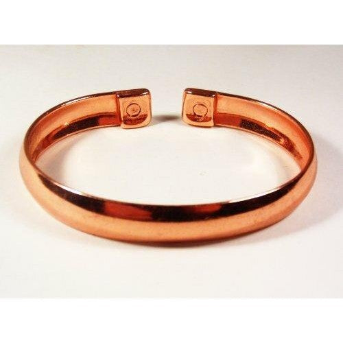 Unisex Plain Band Magnetic Copper Bracelet and Plain Magnetic Copper Ring Combi Set-1