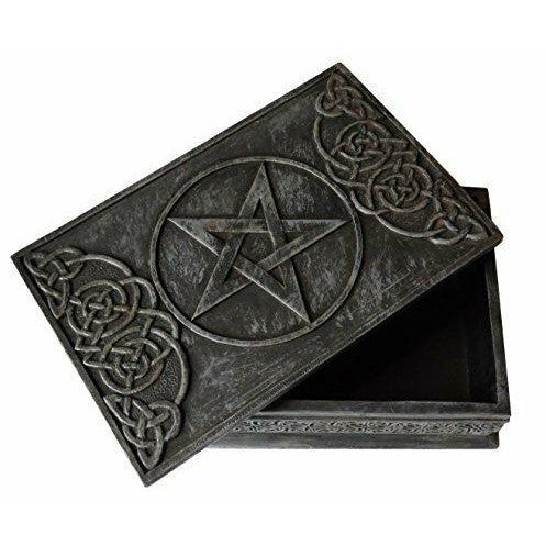 Celtic engraved design pentagram box-0