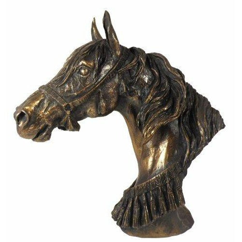 Anglo-Arab Horse Head Statue in Cold Cast Bronze-0