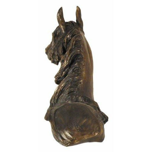Anglo-Arab Horse Head Statue in Cold Cast Bronze-3