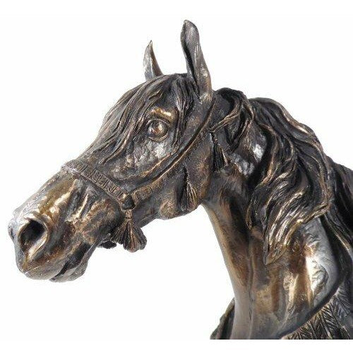 Anglo-Arab Horse Head Statue in Cold Cast Bronze-4