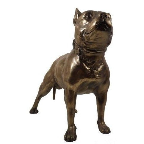 Pit Bull/ Staff Terrier Dog Sculpture Statue in Cold Cast Bronze-1