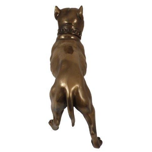 Pit Bull/ Staff Terrier Dog Sculpture Statue in Cold Cast Bronze-4