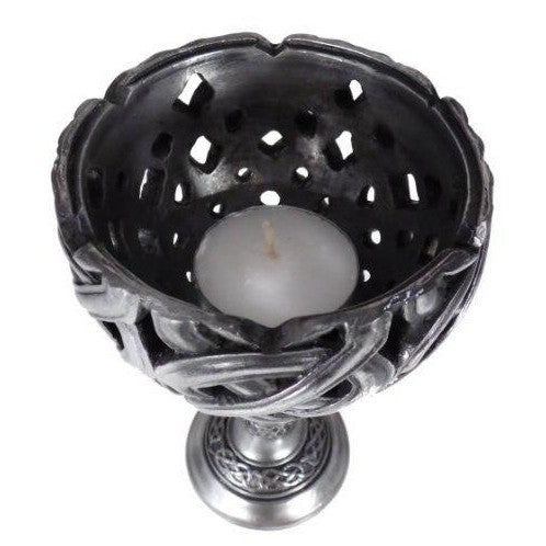 T-Light, Elegant Goblet/Chalice shaped T-Light Candle Holder in stunning Celtic knot designs.-1