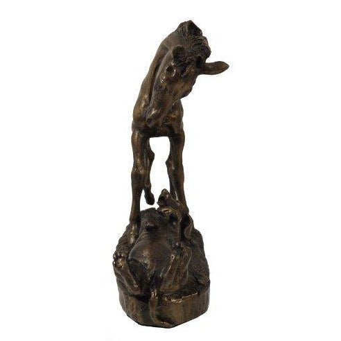 First Encounters-Foal and Dog Horses Equines Cold Cast Bronze Sculpture-2