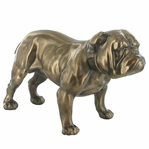 Beautifully Carved Cold Cast Bronze Statue/Ornament of the Iconic British Bulldog-1