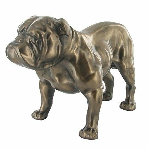 Beautifully Carved Cold Cast Bronze Statue/Ornament of the Iconic British Bulldog-0