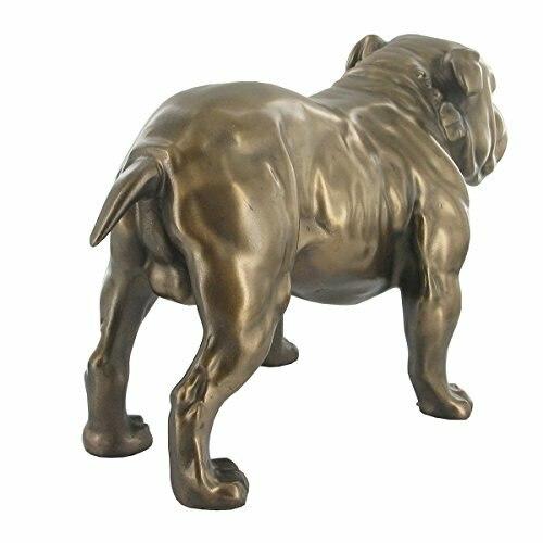 Beautifully Carved Cold Cast Bronze Statue/Ornament of the Iconic British Bulldog-3