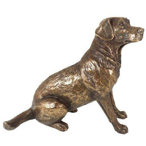 Sitting Labrador Dog Cold Cast Bronze Statue-3