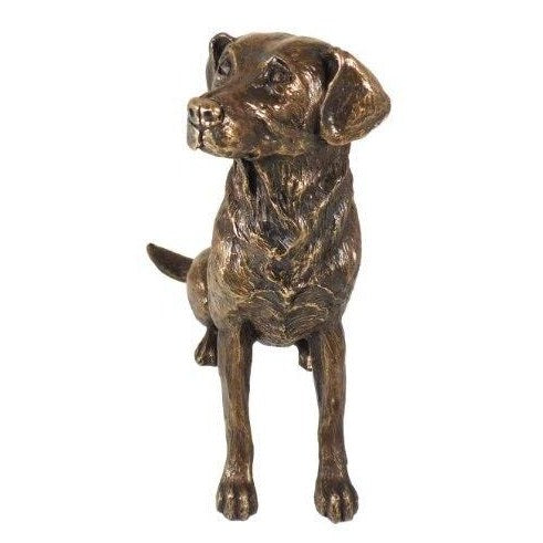 Sitting Labrador Dog Cold Cast Bronze Statue-2