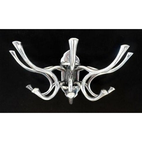 Space-Saving Wall Mounted Silver Finish, folding Coat hanger/Hooks-1