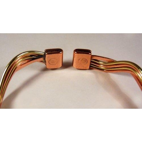 Magnetic Copper & Brass Wave Bracelet MCB076-0
