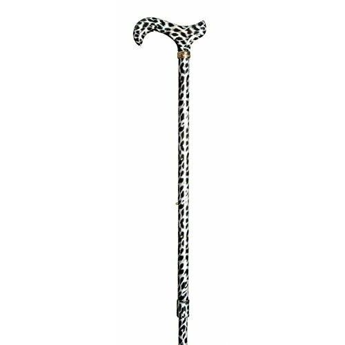 White Snow Leopard Print Height Adjustable Derby Handle Walking stick /Cane/ Fashion Accessory-0