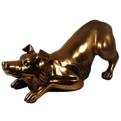 Playful Collie Sheepdog Cold Cast Bronze Sculpture-0