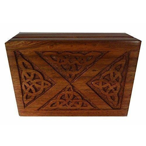 Celtic Design Engraved Wooden Box- for jewellery, for keepsake's or trinkets or Tarot Cards-1