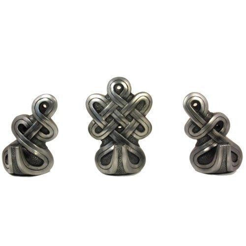 Set of Three Silver Finish Cold Cast Bronze Celtic Knot Hooks Set-0