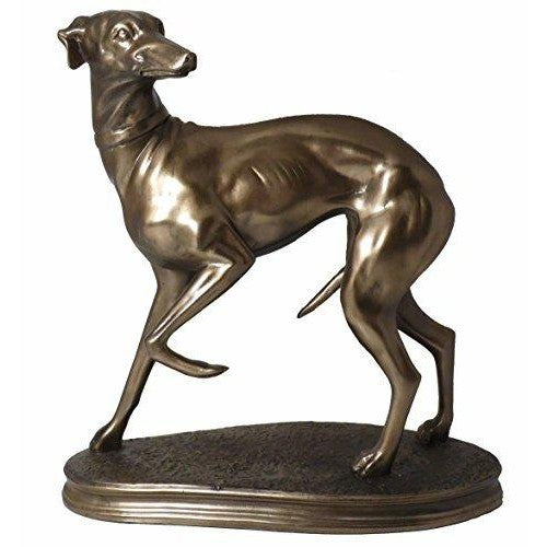 Beautifully Carved Cold Cast Bronze English Whippet Statue/Ornament-0