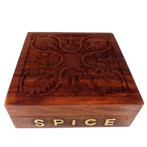 Wooden Spice Storage Box and Wooden Spice Spoon Set.-2