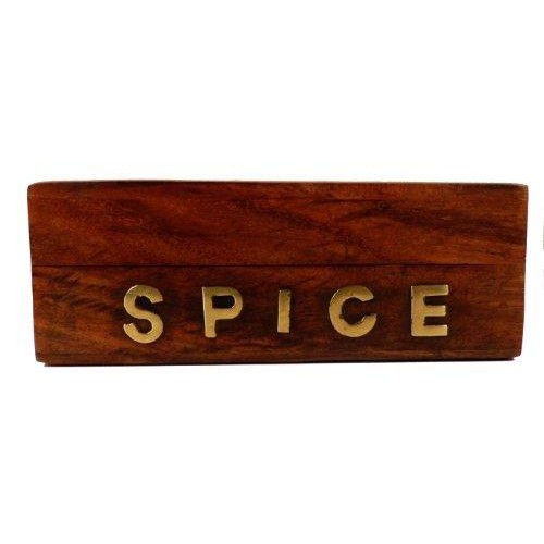 Wooden Spice Storage Box and Wooden Spice Spoon Set.-0