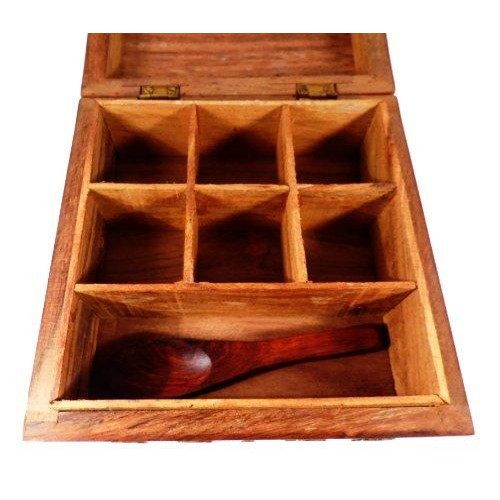 Wooden Spice Storage Box and Wooden Spice Spoon Set.-3