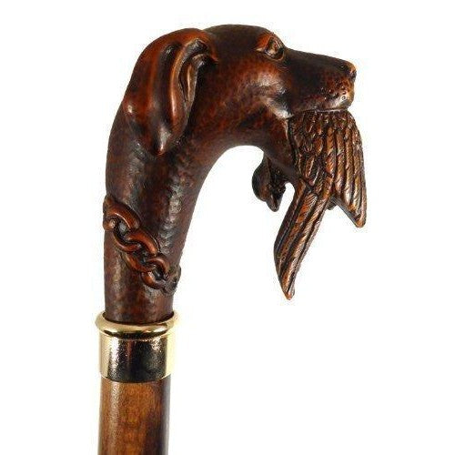 Brown Gundog with Game Walking Stick-0