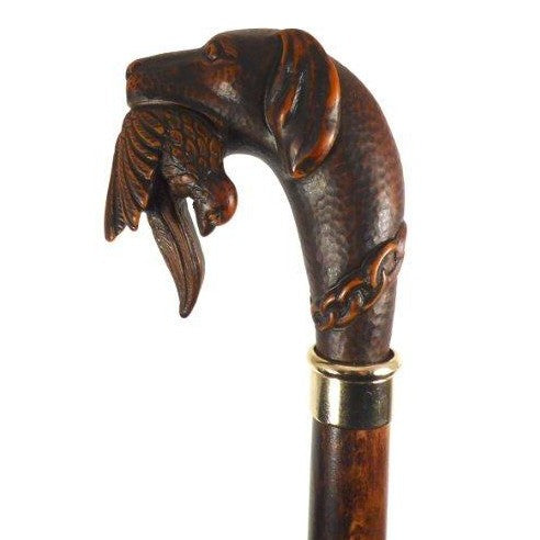 Brown Gundog with Game Walking Stick-1