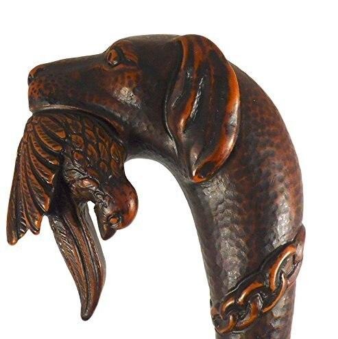 Brown Gundog with Game Walking Stick/Pole with Wrist Loop.-1