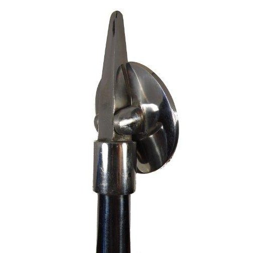 Polo Seat Stick Height Adjustable with Brown Leather Seat and Spiked Ferrule Ground Plate-2