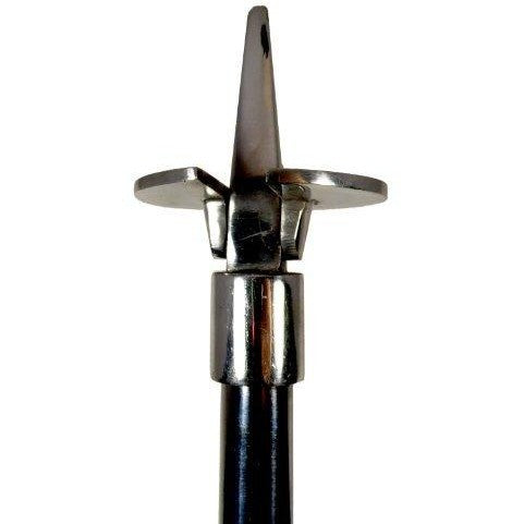 Polo Seat Stick Height Adjustable with Brown Leather Seat and Spiked Ferrule Ground Plate-4