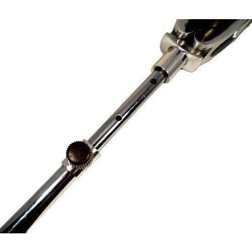 Polo Seat Stick Height Adjustable with Brown Leather Seat and Spiked Ferrule Ground Plate-0
