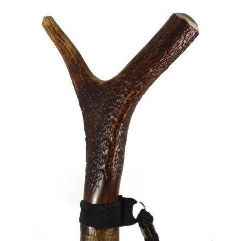 Stag/Deer Antler Thumbstick Hiking Trekking Staff with Natural Occurring Spiral Staff with free wrist loop-0
