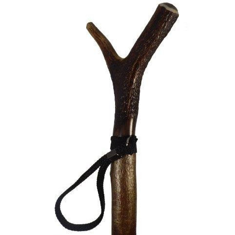 Stag/Deer Antler Thumbstick Hiking Trekking Staff with Natural Occurring Spiral Staff with free wrist loop-3