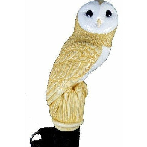 Hand Painted Barn Owl Walking Stick Cane Hardwood Shaft-0