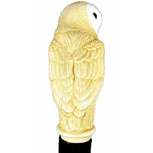 Hand Painted Barn Owl Walking Stick Cane Hardwood Shaft-1