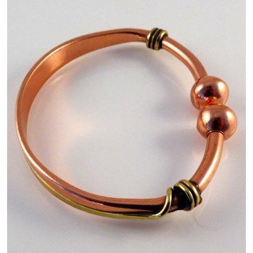 Unisex Magnetic Copper & Brass Torque Bracelet-2
