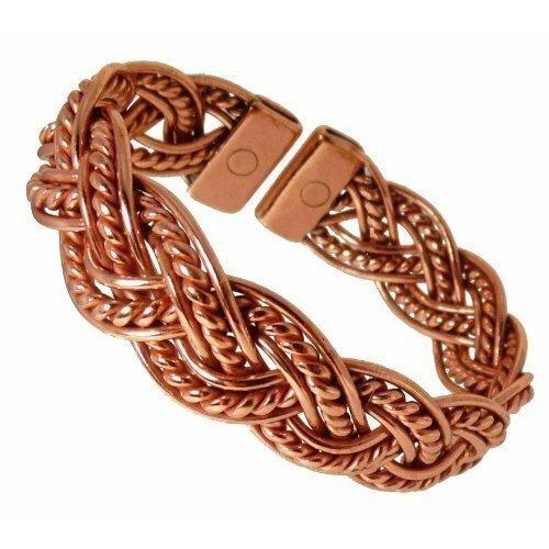 Magnetic Copper Twisted Plait Bracelet-0