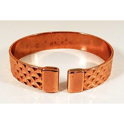 Stylish Indented Squares Design Pure Copper Band With Powerful Duel Magnets-4