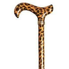 Golden Leopard Print Height Adjustable Derby Handle Walking stick /Cane/ Fashion Accessory-0