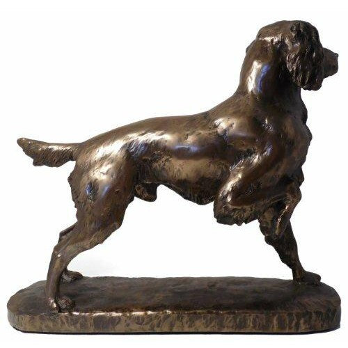 Beautifully Carved Cold Cast Bronze Springer Spaniel statue/Ornament-1