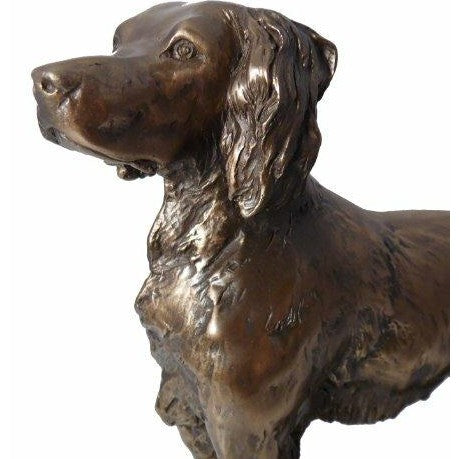 Beautifully Carved Cold Cast Bronze Springer Spaniel statue/Ornament-3