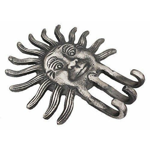 Wall mountable metal antique finish sun key holder with three pronges-0