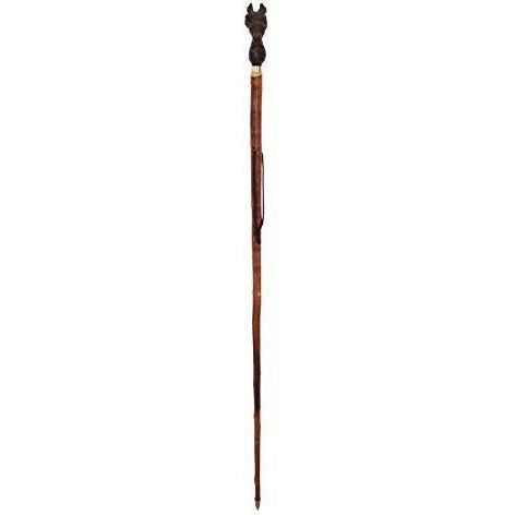 Stag Head Hiking pole/Stick with Leather Wrist Loop-0